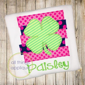 St. Patricks Day Kleeblatt Bean Stitch Applikation Design (#1286) - St. Patricks Day Applikation Design - SOFORTIGER DOWNLOAD
