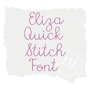 Eliza Quick Vintage Bean Stitch Script Font for Machine Embroidery by All Things Applique