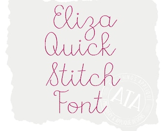 Eliza Quick Vintage Bean Stitch Script Font for Machine Embroidery by All Things Applique