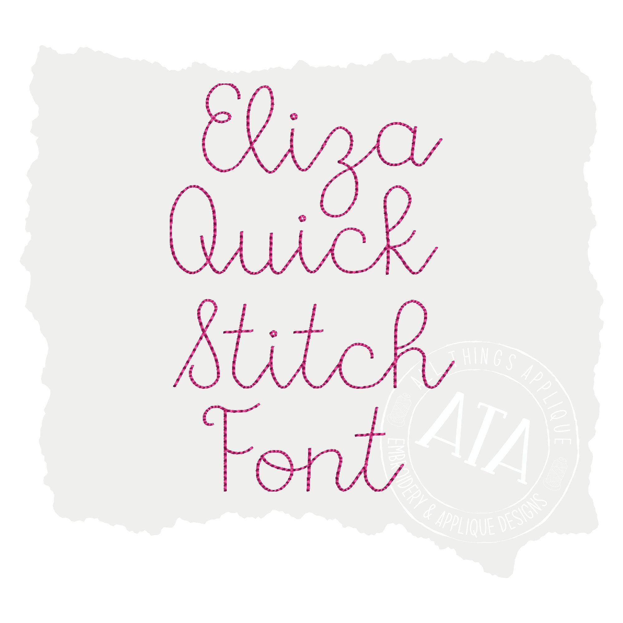 Eliza Quick Vintage Bean Stitch Script Font for Machine Etsy