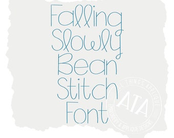 Embroidery Vintage Bean Stitch Font - Falling Slowly - Machine Embroidery Alphabet - by All Things Applique