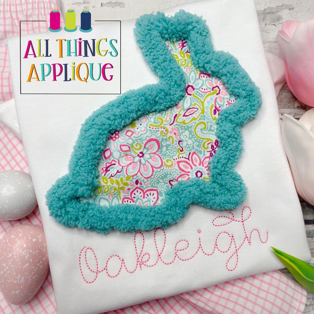 Bunny Yarn Applique Design Machine Embroidery Applique Design to Be