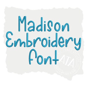 Madison Embroidery Font - Machine Embroidery Design - Boy and Girl Font in 0.75&quot;, 1 inch, 1.5&quot;, 2 inch and 2.5&quot; by All Things Applique