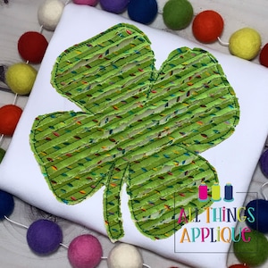 Koniczyna na Dzień Świętego Patryka, sztuczna aplikacja Chenille od All Things Applique