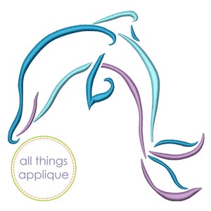 Dolphin Seastroke - Machine Embroidery Design - 3 Sizes - INSTANT DOWNLOAD