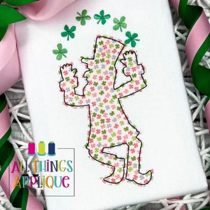 Tanzen Kobold St. Patricks Day Bean Stitch Applikation Design von All Things Applikation - 4 Größen - Instant Download
