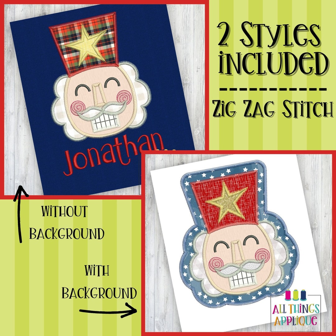 Nutcracker Face Applique Design With or Without Background Fabric ZZ
