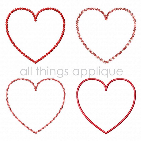 Applique Design - Heart Patch - Vintage - Satin - Starburst - Zig Zag - INSTANT DOWNLOAD