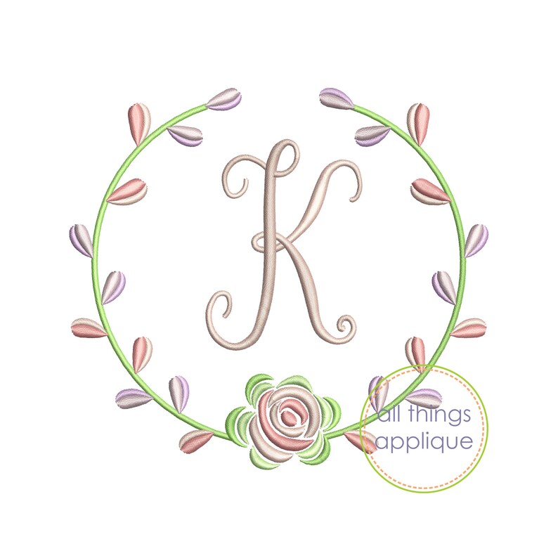 All Things Applique Girl Embroidery Design Monogram Embroidery Font and Rose Embroidery Frame for Machine Embroidery