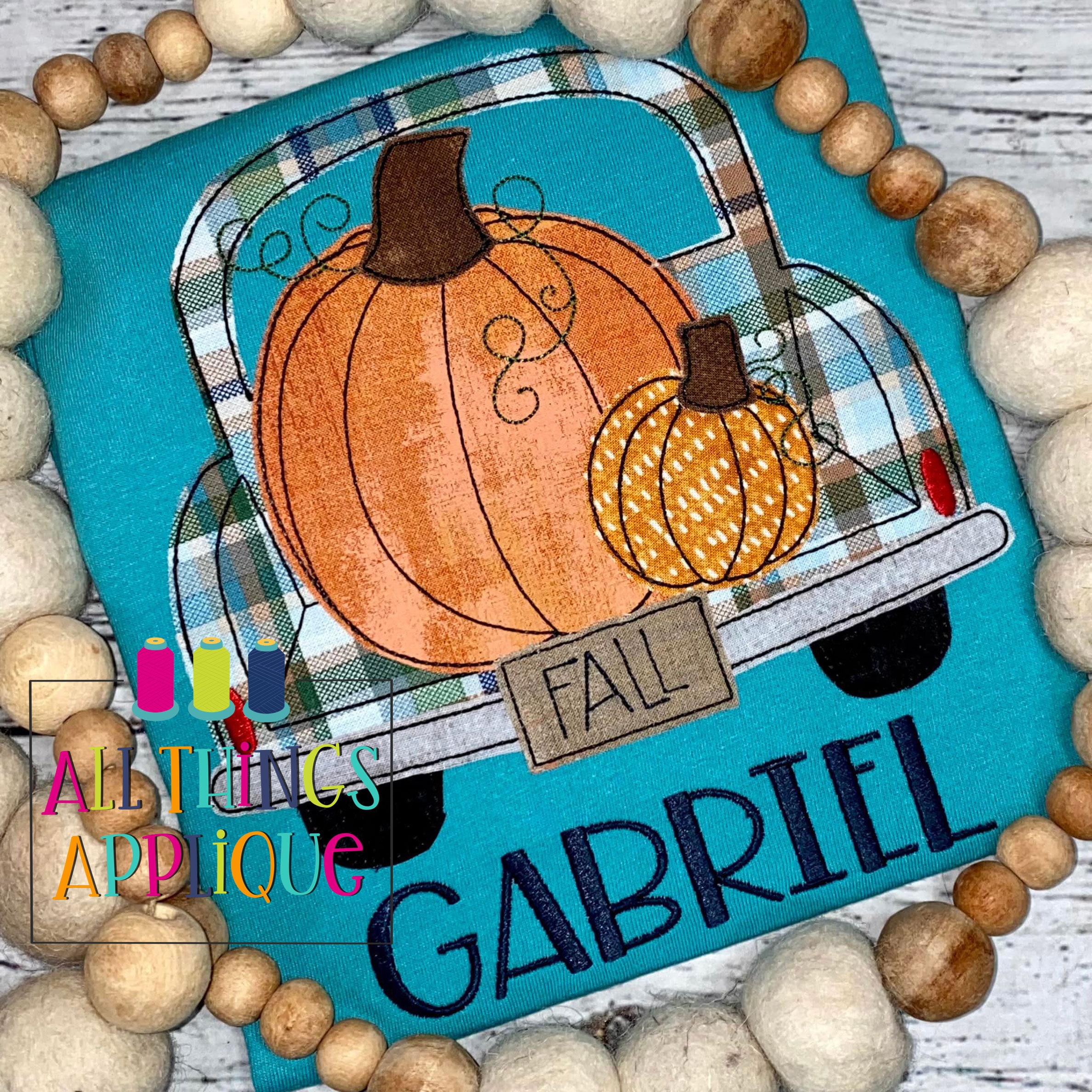 Calabazas en la parte trasera de un camión: diseño vintage de apliques de  puntada de frijol para su máquina de bordar de All Things Applique - Etsy  México