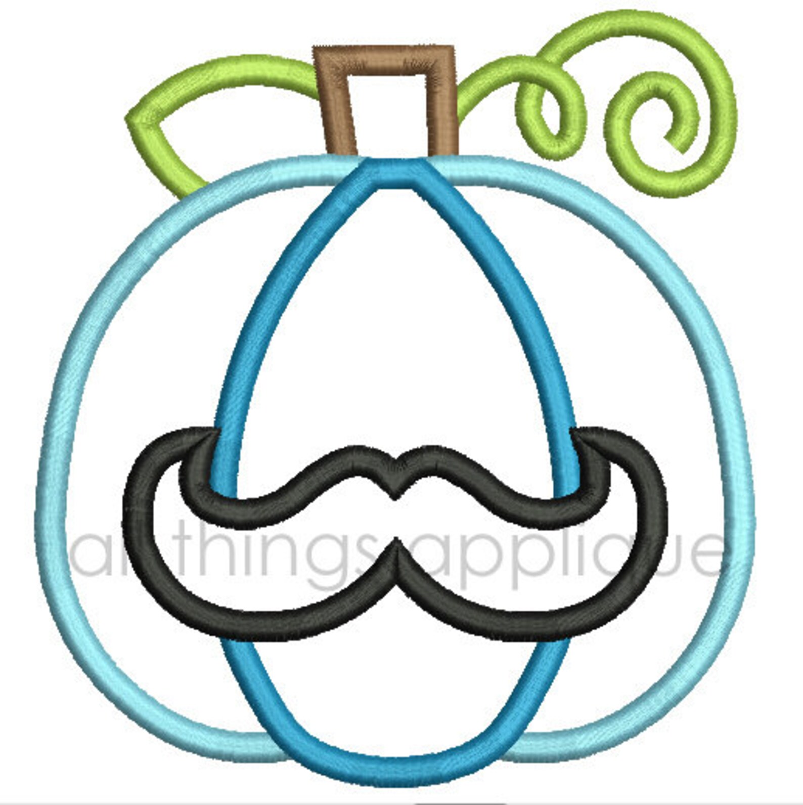Mustache Pumpkin Applique Design 4 Sizes INSTANT DOWNLOAD - Etsy