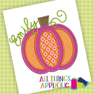 Pumpkin Applique Design - Layered Pumpkin Satin Stitch Machine Embroidery Design for Fall, Halloween, Thanksgiving, Pumpkin Patch