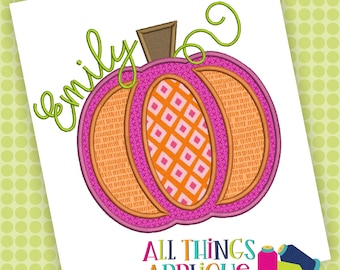 Kürbis Applikation Design - Kürbis Satin Stich Stickdatei für Herbst, Halloween, Thanksgiving, Kürbis Aufnäher