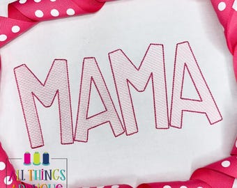 MAMA Sketch Stitch Design for Machine Embroidery Grandmother Gift, Mothers Day Gift by All Things Applique