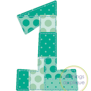 Patchwork Number Set Applique Design - Numbers 0-9 - Bean Stitch - #982 ...