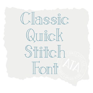 Font ricamo Quick Stitch classico (#1270) - Superiore e inferiore - 3 dimensioni - Disegno ricamo macchina - DOWNLOAD IMMEDIATO