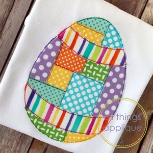 Patchwork Applique Design - Easter Egg Applique Design - BEAN Stitch (#948) - 4 Sizes Included - INSTANT DOWNLOAD