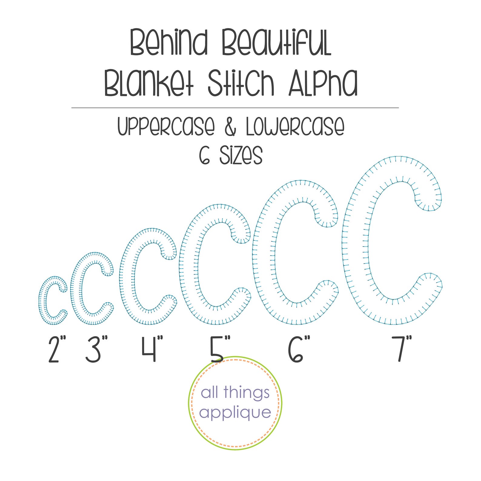 Behind Beautiful Blanket Stitch Applique Alpha Font 6 Sizes Etsy