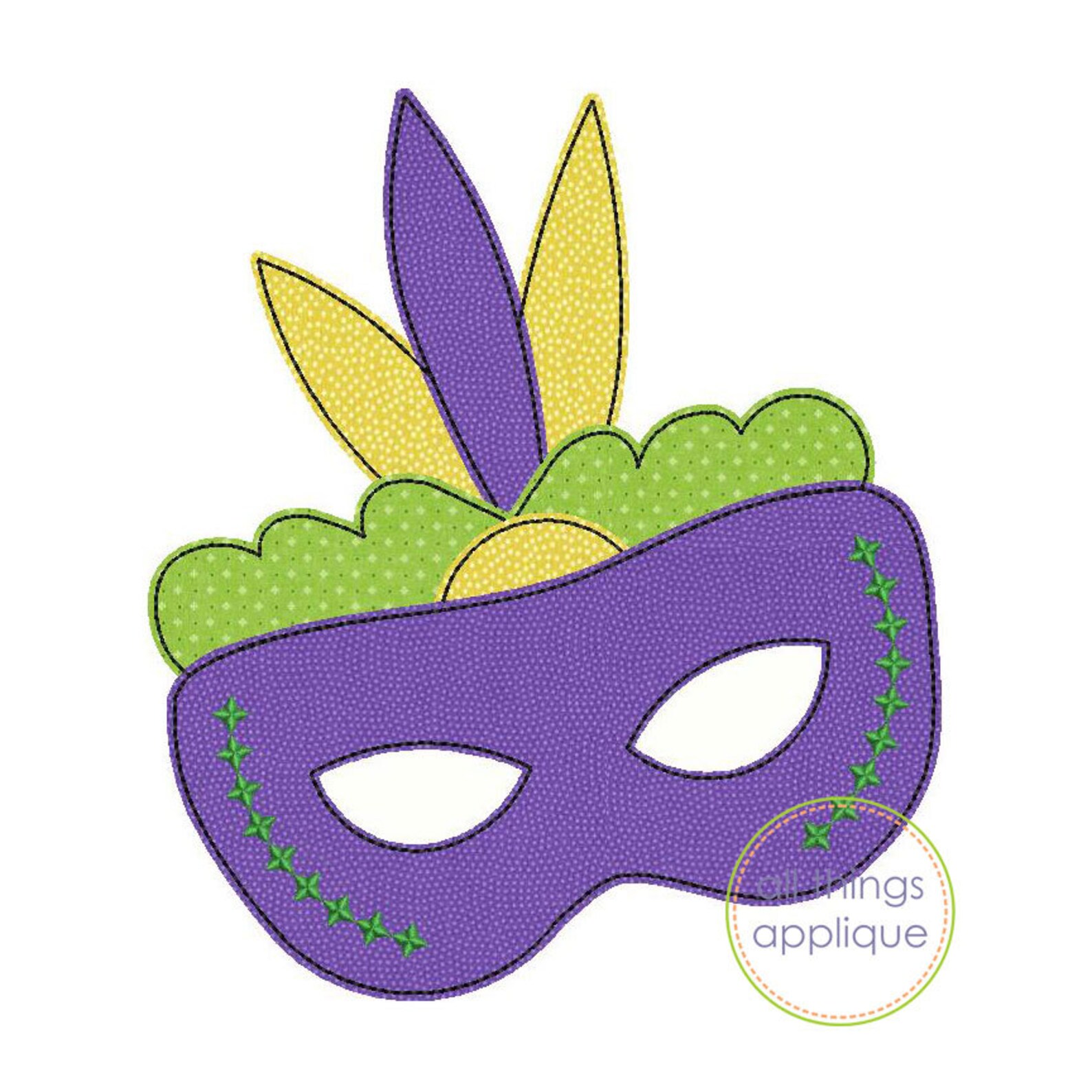 mardi gras mask applique