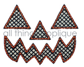 Jack-o-Lantern 2 Applique Design - 3 Sizes - INSTANT DOWNLOAD