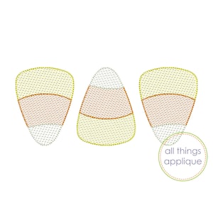 Candy Corn Scribble Trio (#1162) - Halloween Applique Design - 4 Sizes - INSTANT DOWNLOAD