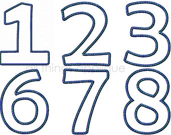 Diseño de apliques de número de cumpleaños - Números 0-9 - Tamaños 4, 5 y 6 pulgadas - DESCARGA INSTANTE