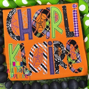Spider Web Applique Alphabet - 26 Uppercase Letters and 5 Lowercase Letters - Bean Stitch - Halloween Alphabet - 3 Sizes - BX Format