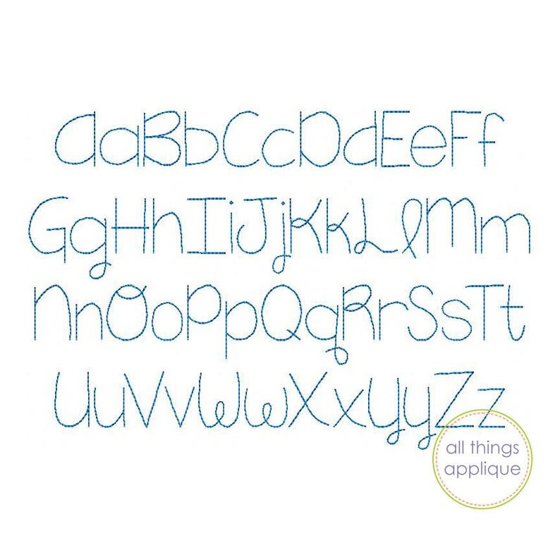 Embroidery Font Bundle - 4 Vintage Bean Stitch Embroidery Fonts for ...