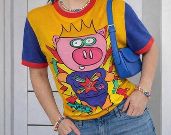 Y2k Vintage DOLCE GABBANA Ribbed Top. D&G Freedom Print T-shirt