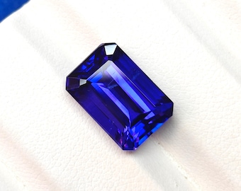 8,30 ct Naturalny tanzanit | Głębokoniebieski, fioletowy, szlif szmaragdowy | Czystość wliczona w cenę | Do pierścionka, wisiorka | Kamień centralny | Tanzania