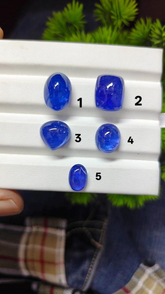 Natural Tanzanite Cabochon  | Deep Blue color Tanzanite Gemstones | Polished Cabochon | Loose Gemstones | Read Description Carefully.