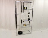 Mid Century Modern, vintage, Danish modern, vintage Milo Baughman Etagere Chrome shelf