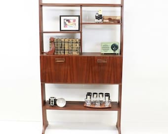 Mid Century Modern bookcase, free standing wall unit