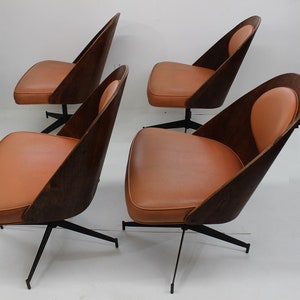 Mid Century Modern dining chairs set of 4 plywood and vinyl chairs Gre-Stuff.com image 7