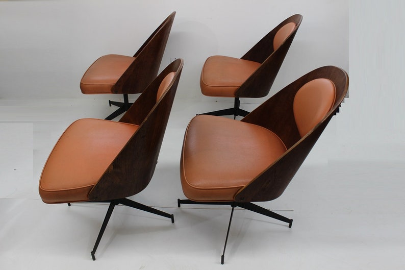 Mid Century Modern dining chairs set of 4 plywood and vinyl chairs Gre-Stuff.com image 7