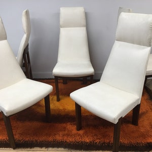 Mid Century Modern dining chairs set of 4 white vinyl Gre-Stuff.com image 9