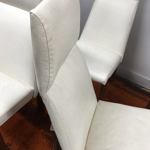 Mid Century Modern dining chairs set of 4 white vinyl Gre-Stuff.com image 7