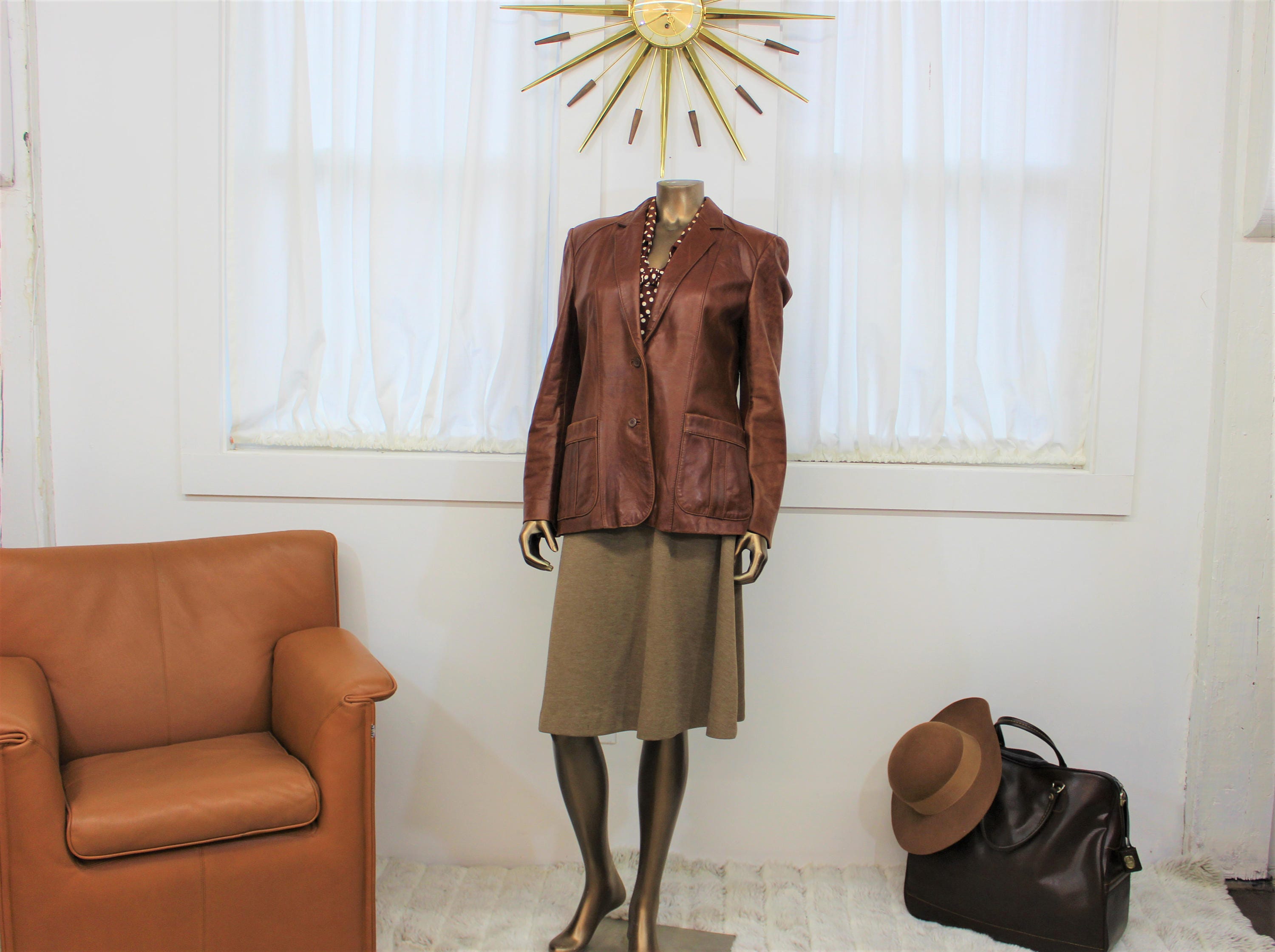 rust color leather jacket