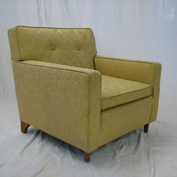 RESERVED mid century modern upholstered chair gold / butter color by Archibald MacGregor Co INC