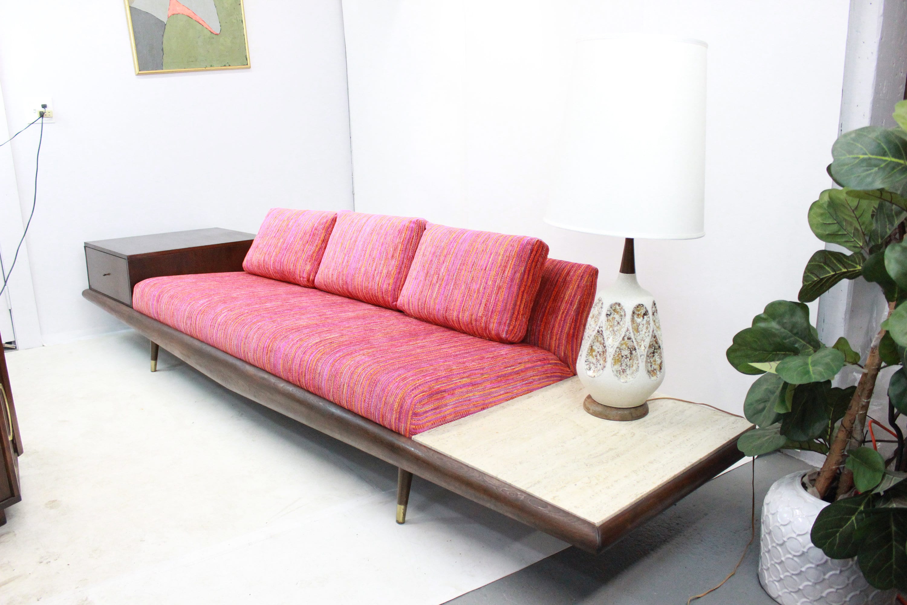 Mid Century Modern Adrian Pearsall Sofa With Incorporated