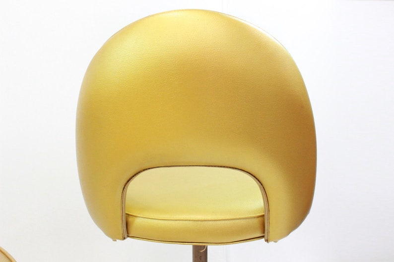 Mid Century Modern gold vinyl bar stools 1960's image 6