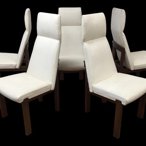 Mid Century Modern dining chairs set of 4 white vinyl Gre-Stuff.com image 1