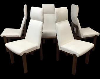 Mid Century Modern dining chairs set of 4 white vinyl | Gre-Stuff.com