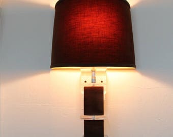 Mid Century Modern, vintage, lucite and velvet wall sconce, lamp, light