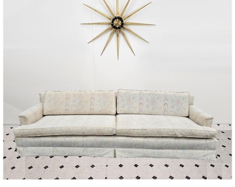Mid Century Modern Floral Sofa | Tuxedo Style, VA Estate