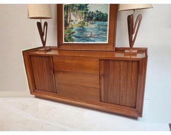 Mid Century Modern  credenza with tambour doors