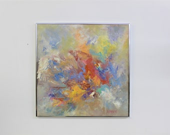 Mid Century Modern, abstract colorful painting by K. Dibson