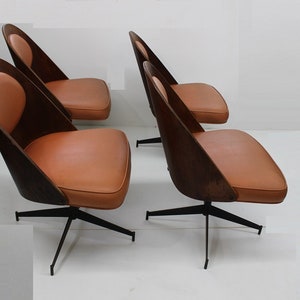 Mid Century Modern dining chairs set of 4 plywood and vinyl chairs Gre-Stuff.com image 8