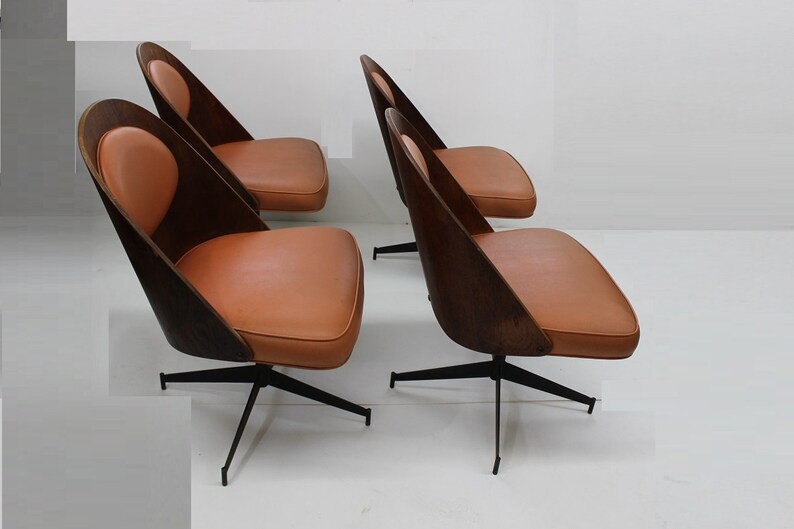 Mid Century Modern dining chairs set of 4 plywood and vinyl chairs Gre-Stuff.com image 8