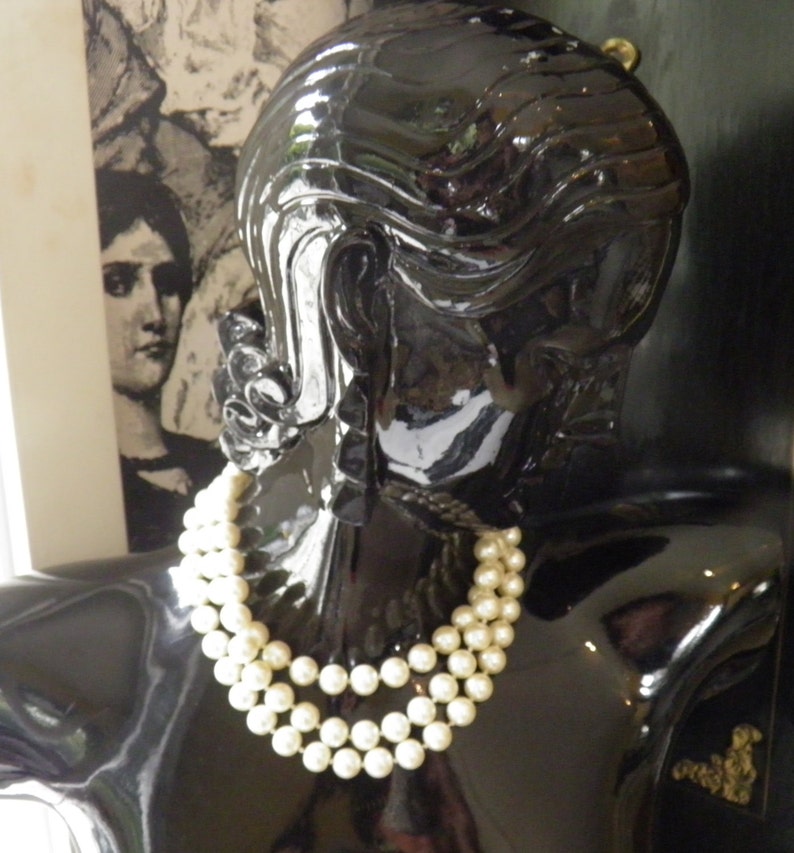 Faux Triple Strand Pearls, Bride, Wedding, Yummy image 1